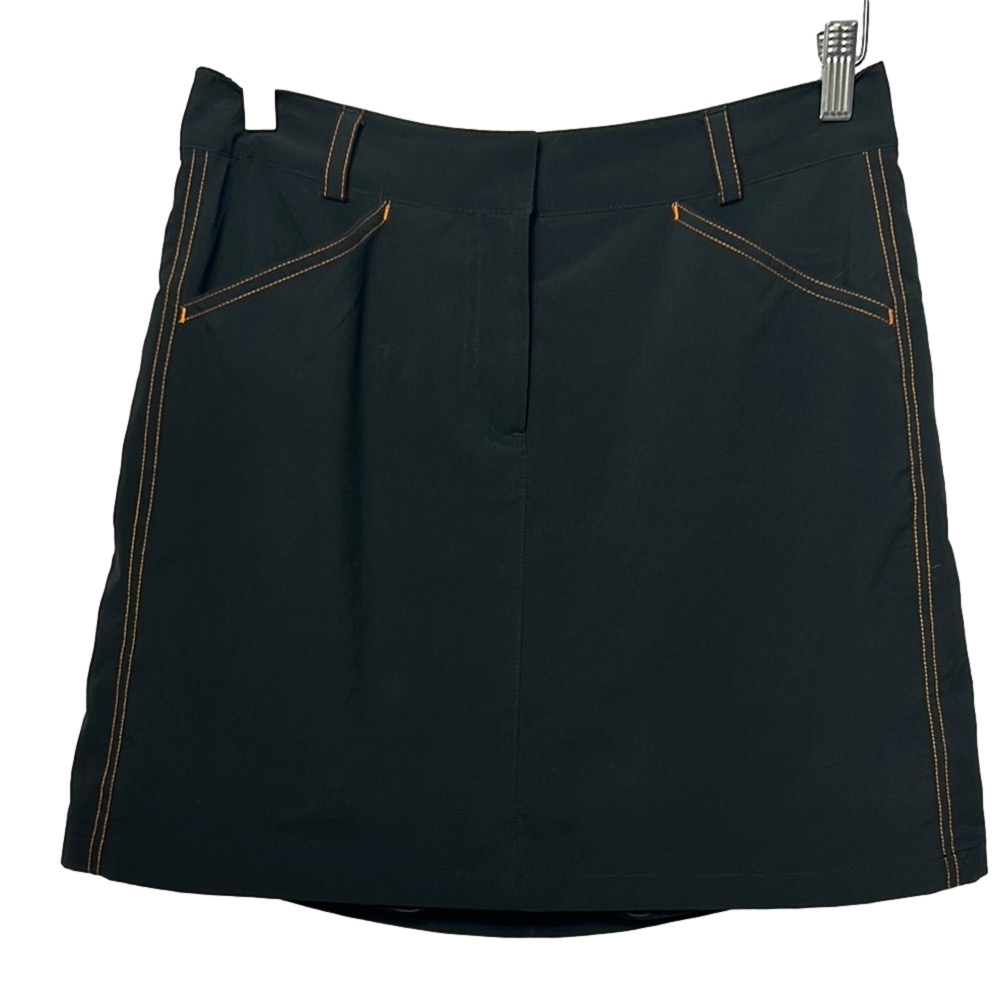 Annika Cutter & Buck Black Skirt with Orange Contrast Stitching